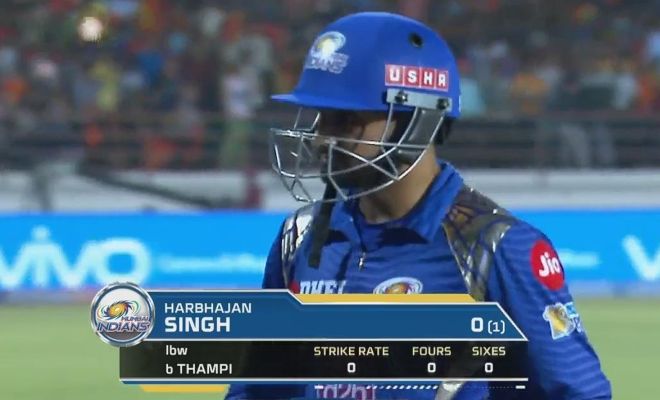 Harbhajan Singh duck IPL