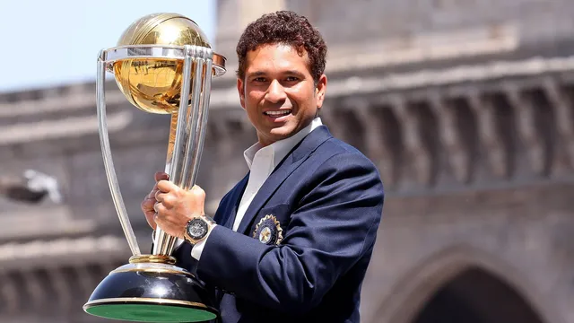 Sachin Tendulkar with world cup