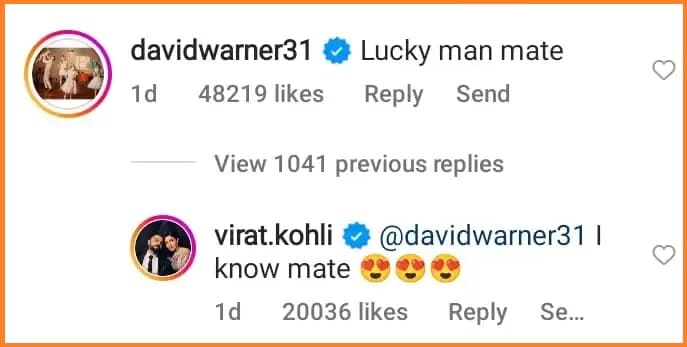 Daid Warner Virat Kohli